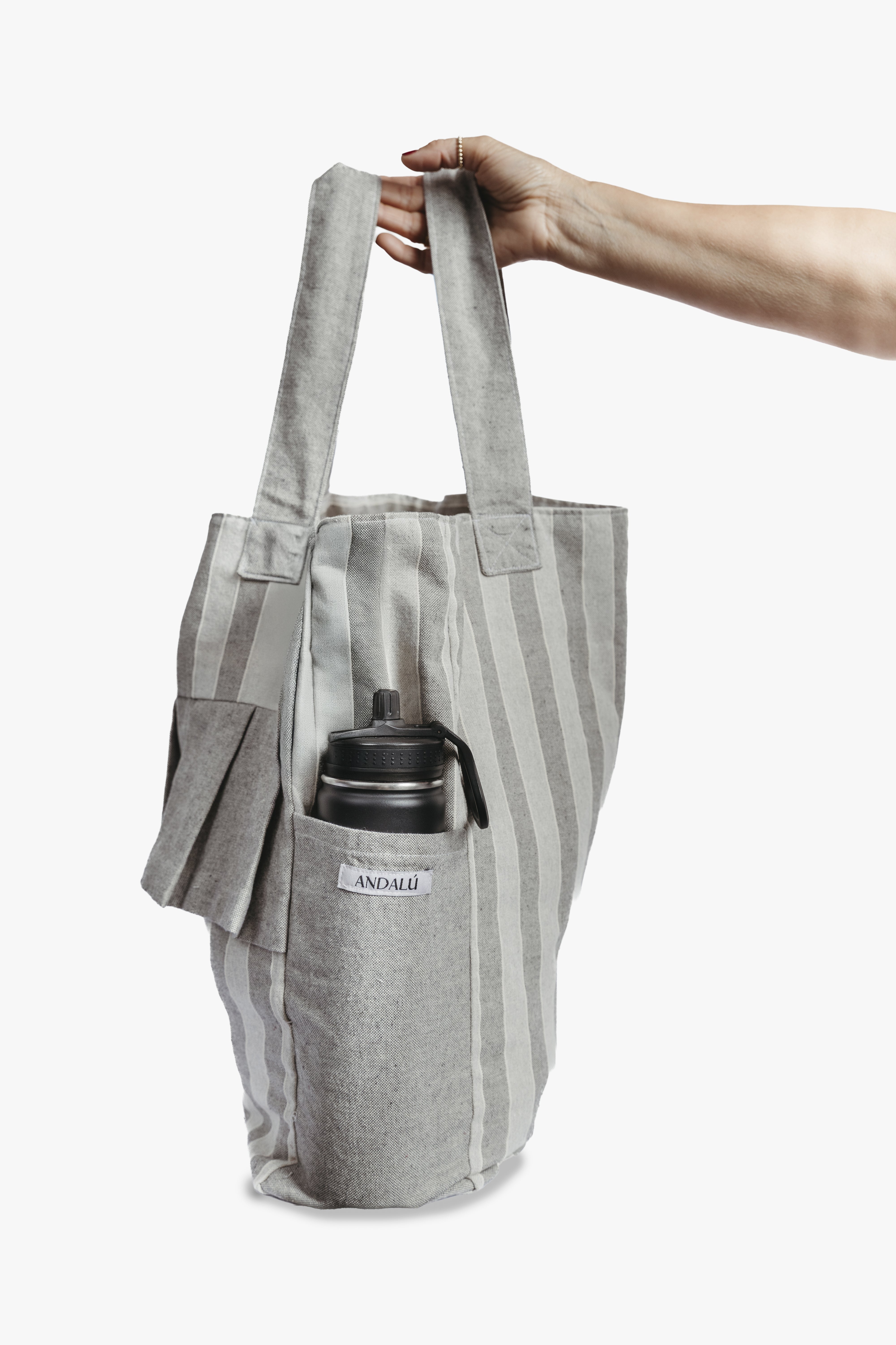Tote bag Beach Gris